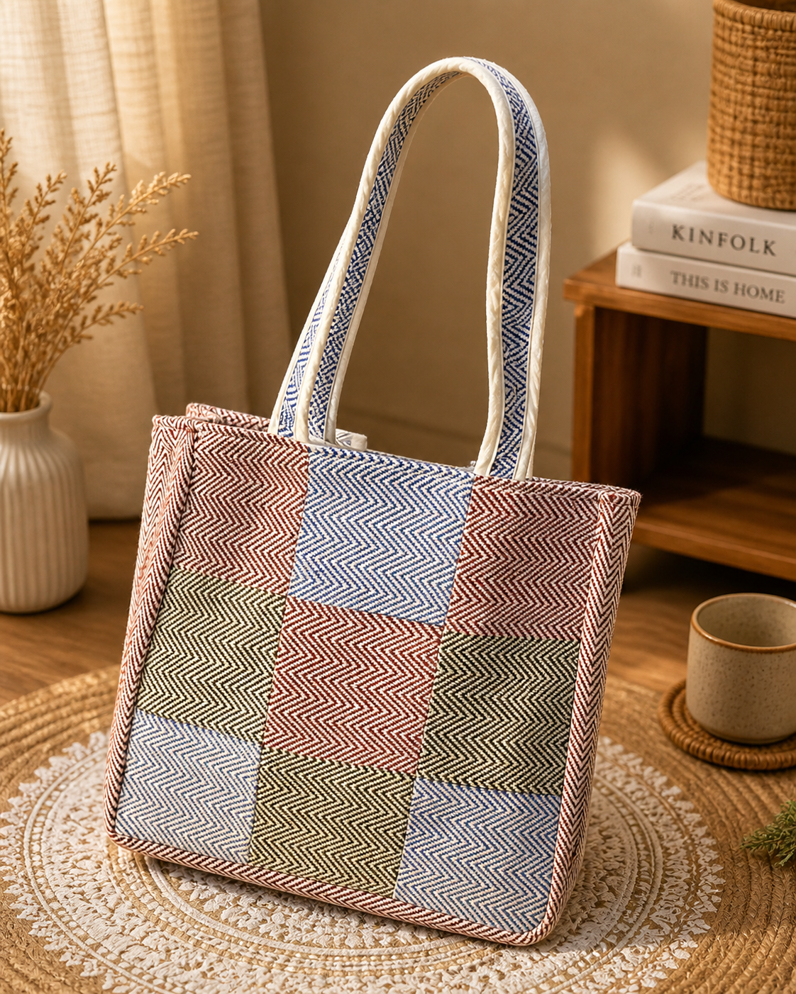 TuxedoPatchwork Designer Tote Bag